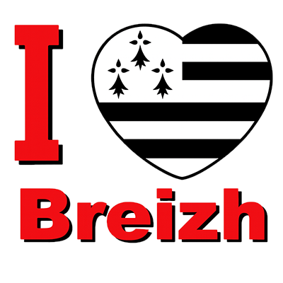 I Love Breizh design featuring a heart with Breton stripes, perfect for baby clothing and accessories.\n\nCaption: Sho