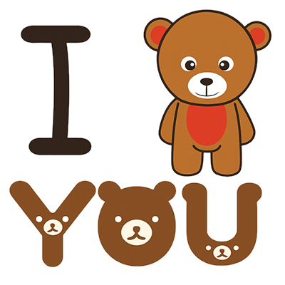 Cute \"I Love You\" bear graphic perfect for baby products, featuring a friendly teddy bear and playful text.\n\nCapti