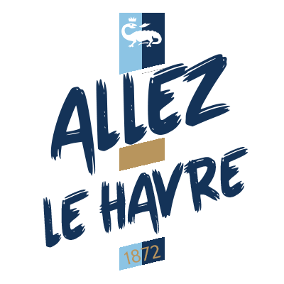Le Havre Athletic Club logo designed for baby products like pacifiers, bodysuits, and bibs.\n\nCaption: Celebrate your