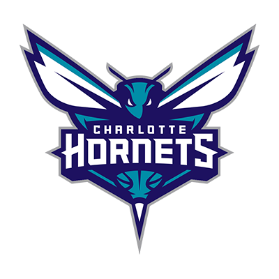 Charlotte Hornets logo featuring a blue and teal hornet design, ideal for baby items like hats and bodysuits. \n\nCapt