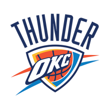Oklahoma City Thunder logo designed for baby products like pacifiers, bodysuits, and hats.\n\nCaption: Show off team s