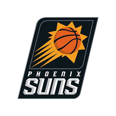Phoenix Suns logo featuring a basketball and sun design, suitable for baby items.\n\nCaption: Show team spirit with th