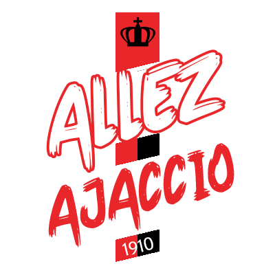 Athletic Club Ajaccien baby product logo featuring bold text in red and white colors. \n\nCaption: Support your little