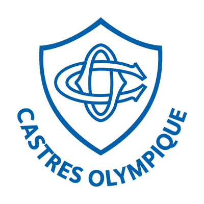 Castres Olympique logo on a shield, representing a brand that offers baby products like pacifiers and bibs.\n\nCaption