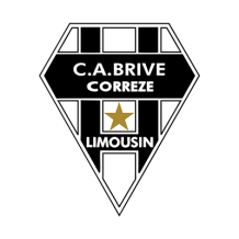 Logo of CA Brive Corrèze, a sports team, displayed on a diamond-shaped design.\n\nCaption: Discover the stylish CA Bri