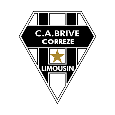 Logo of CA Brive Corrèze, a sports team, displayed on a diamond-shaped design.\n\nCaption: Discover the stylish CA Bri