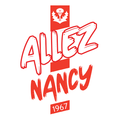 Logo design featuring the words \"Allez Nancy\" prominently displayed in red with an emblem above.\n\nCaption: Discove