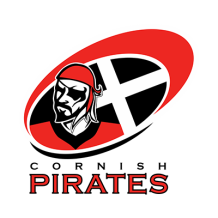 Cornish Pirates logo featuring a pirate character, suitable for baby items like pacifiers and accessories.\n\nCaption:
