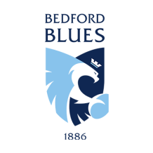 Logo of Bedford Blues in blue tones featuring a stylized bird design, representing a baby product brand.\n\nCaption: D