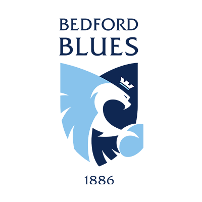 Logo of Bedford Blues in blue tones featuring a stylized bird design, representing a baby product brand.\n\nCaption: D