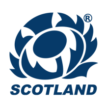 Scotland Rugby XV baby item logo featuring a blue flower design, perfect for little rugby fans.\n\nCaption: Celebrate 