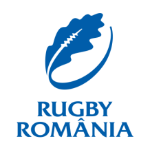 Romania Rugby XV logo featuring a leaf and text, suitable for baby products like clothing and accessories.\n\nCaption: