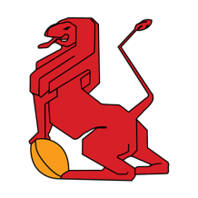 España Rugby XV logo featuring a stylized lion with a rugby ball, ideal for baby apparel and accessories.\n\nCaption: 