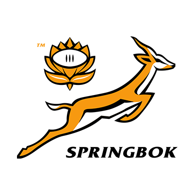 South Africa Rugby XV logo featuring a jumping springbok, perfect for baby apparel and accessories.\n\nCaption: Celebr