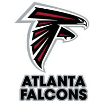 Atlanta Falcons logo designed for baby products like pacifiers, bibs, and bodysuits.\n\nCaption: Show your team spirit