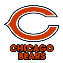 Chicago Bears logo, perfect for baby gear like bibs, bodysuits, and pacifiers. \n\nCaption: Show your team spirit with