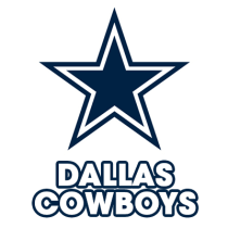 Logo of the Dallas Cowboys, a popular football team, featuring a blue star and text, suitable for baby items.\n\nCapti