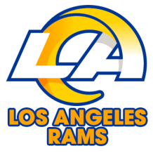Logo of the Los Angeles Rams, a popular sports team, suitable for baby products like pacifiers and bodysuits. \n\nCapt