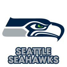 Seattle Seahawks logo designed for baby products including bodysuits and accessories.\n\nCaption: Show your team spiri
