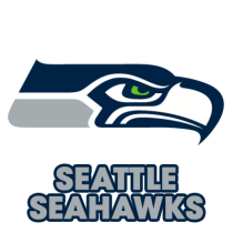 Seattle Seahawks logo designed for baby products including bodysuits and accessories.\n\nCaption: Show your team spiri