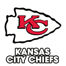 Kansas City Chiefs logo, perfect for baby clothing and accessories like pacifiers, bibs, and bodysuits.\n\nCaption: Sh