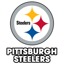 Pittsburgh Steelers logo, perfect for baby products like bodysuits and bibs for young fans.\n\nCaption: Show your team