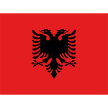 Official Flag of Albania design, perfect for baby items like bodysuits and bibs at pacifier-baby.com.\n\nCaption: Cele