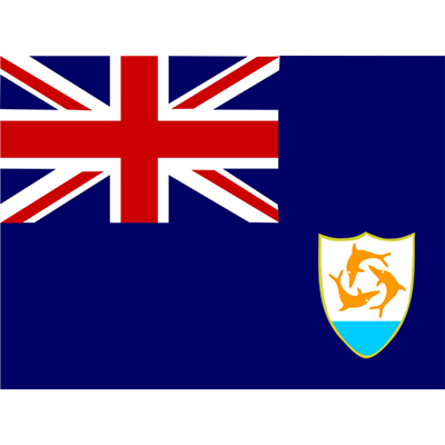 Official Flag of Anguilla design for baby products like pacifiers and bodysuits. \n\nCaption: Celebrate your little on