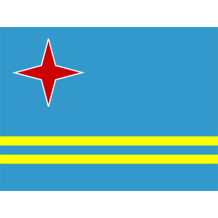 Official Flag of Aruba design for baby products, featuring vibrant colors ideal for apparel and accessories.\n\nCaptio