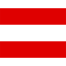 Official Flag of Austria design for baby products like pacifiers, clips, and bodysuits.\n\nCaption: Show your love for