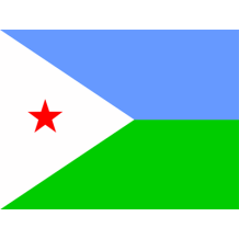 Djibouti flag design, featuring blue, green, and white sections with a red star, perfect for baby items.\n\nCaption: C