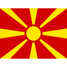 Official Flag of North Macedonia, suitable for baby products like bibs and hats.\n\nCaption: Celebrate your little one