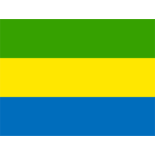 Official Flag of Gabon design, perfect for baby items like bibs and booties. \n\nCaption: Celebrate style with our Off