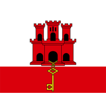 Official Flag of Gibraltar design featured on baby items like pacifiers and bibs. \n\nCaption: Celebrate your little o