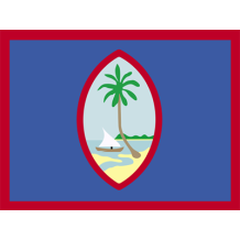 Official Flag of Guam design, featuring a palm tree and sailboat, ideal for baby items and gifts.\n\nCaption: Celebrat