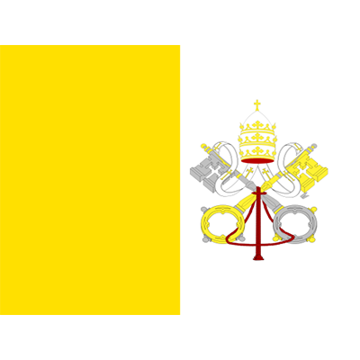 Official Flag of the Holy See, a symbol of faith, perfect for themed baby items like bodysuits and bibs.\n\nCaption: C