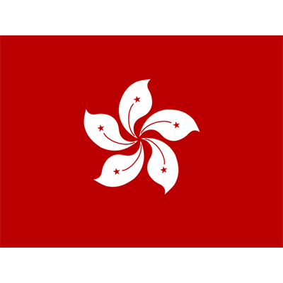 Official Flag of Hong Kong design, perfect for baby products like bodysuits or bibs at pacifier-baby.com. \n\nCaption: