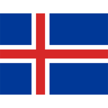 Official Flag of Iceland design for baby items like bodysuits, bibs, and accessories at pacifier-baby.com.\n\nCaption: