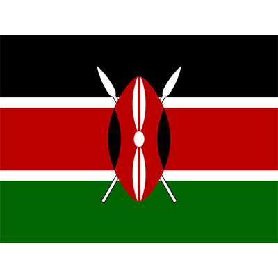 Official Flag of Kenya design for baby items, including pacifiers and bibs. \n\nCaption: Celebrate your little one\'s 