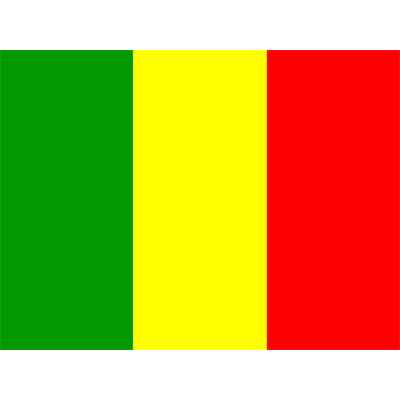 Official Flag of Mali, featuring vertical stripes of green, yellow, and red. \n\nCaption: Celebrate your baby\'s herit
