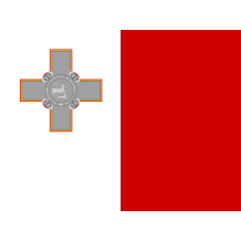 Official Flag of Malta design, featuring red and white colors, suitable for baby items.\n\nCaption: Celebrate your lit