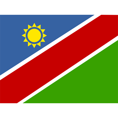 Official Flag of Namibia design, featuring vibrant colors and symbols, perfect for baby items like bibs or bodysuits.\