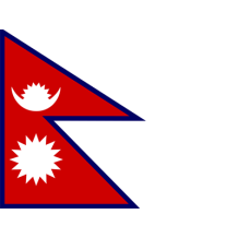 Official Flag of Nepal on a white background, perfect for themed baby items like bibs, hats, and bodysuits.\n\nCaption