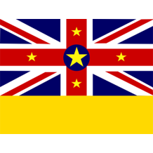 Official Flag of Niue design, suitable for baby products like pacifiers and bodysuits.\n\nCaption: Celebrate heritage 