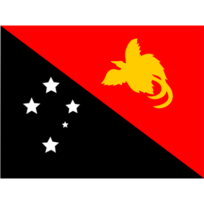 Official Flag of Papua New Guinea, ideal for baby items like bodysuits and bibs at pacifier-baby.com.\n\nCaption: Cele