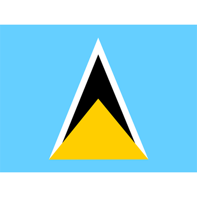 Official Flag of Saint Lucia, perfect for baby items like bibs, booties, and bodysuits, available at pacifier-baby.com