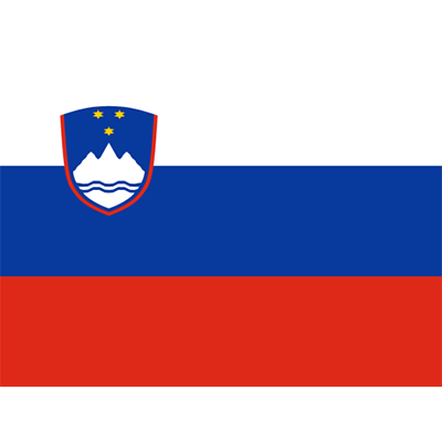 Official Flag of Slovenia, perfect for baby items like pacifiers and bibs. \n\nCaption: Celebrate Slovenia with this c