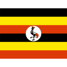 Official Flag of Uganda, featuring black, yellow, and red stripes, suitable for baby items.\n\nCaption: Celebrate your