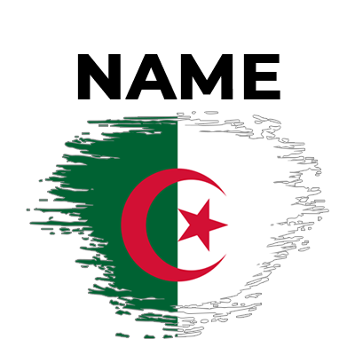 Brushstroke effect design of the Algeria flag, suitable for baby products like bodysuits and bibs.\n\nCaption: Celebra