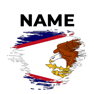 Brush stroke flag design of American Samoa for baby products like pacifiers and bibs.  \n\nCaption: Celebrate your lit